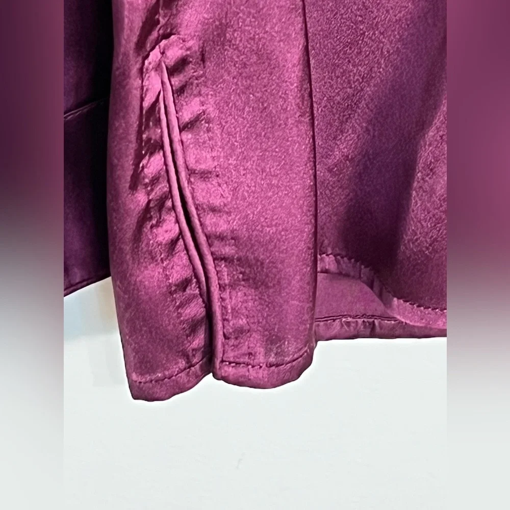 ASOS Maroon Embroidered Back Button Up Top size 4 - Picture 6 of 10